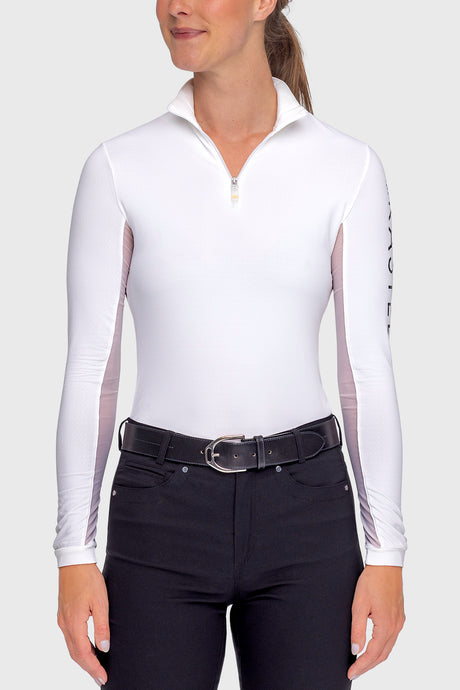 White "Kastel" Logo'd Long Sleeve 1/4 Zip - [Kastel]