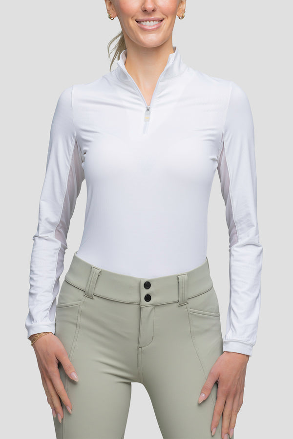 White with White Trim Sun Shirt - [Kastel]