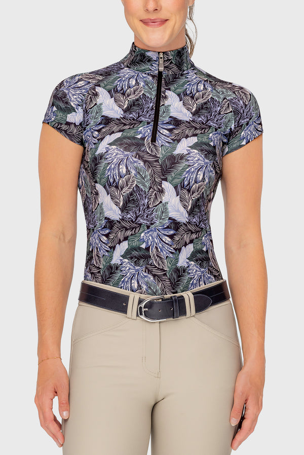 Sage Rainforest Cap Sleeve 1/4 Zip Sun Shirt