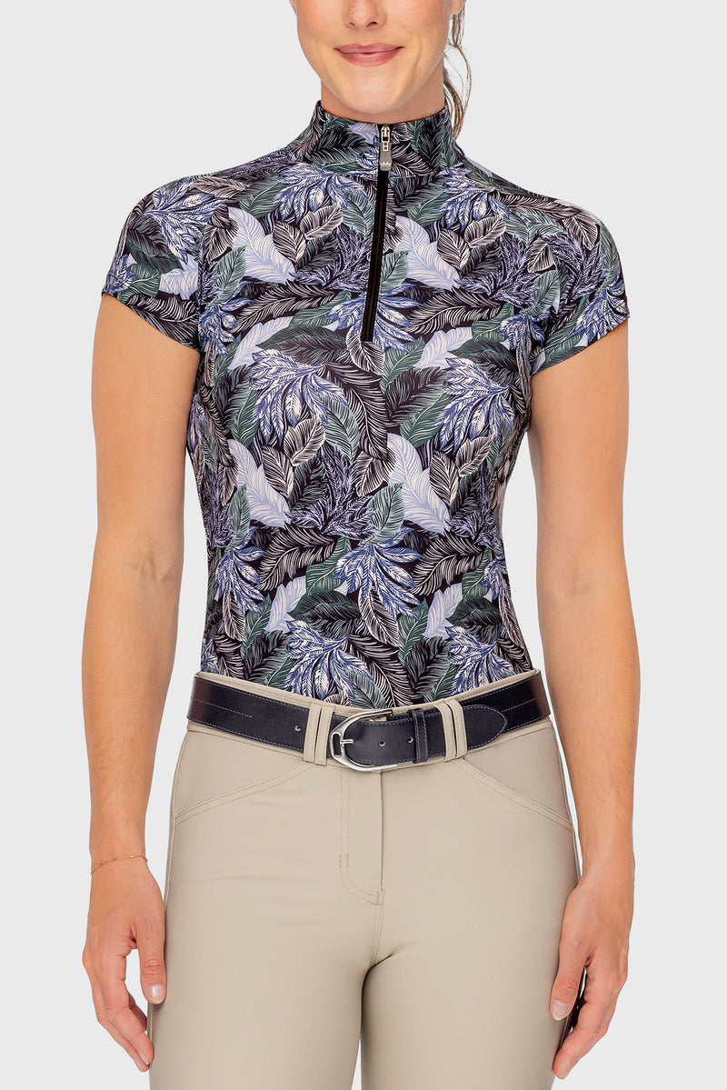 Sage Rainforest Cap Sleeve 1/4 Zip Sun Shirt