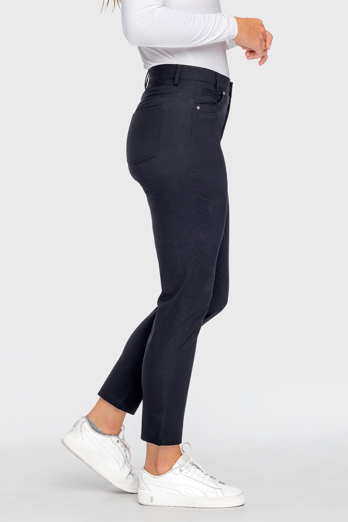 Black Tailored 7/8" Active Pant - [Kastel]