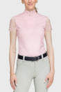 Galloon Lace Ballerina Pink Short Sleeve 1/4 Zip Sun Shirt - [Kastel]