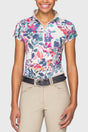 Amethyst Watercolor Floral 1/4 Zip Cap Sleeve Kastel Denmark
