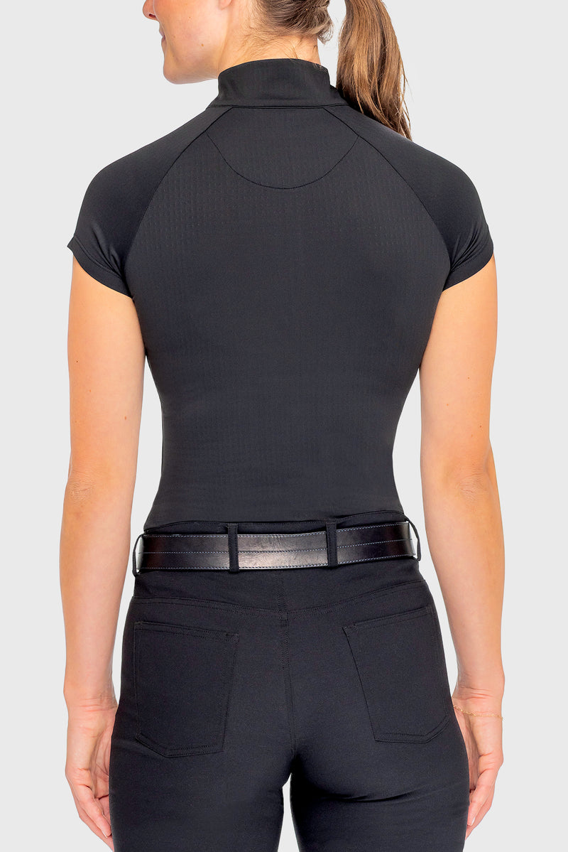 Black Cap Sleeve 1/4 Zip - [Kastel]