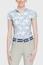 Cap Sleeve Chambray Blue Poppies - [Kastel]