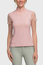Galloon Lace Coral Short Sleeve Sun Shirt - [Kastel]