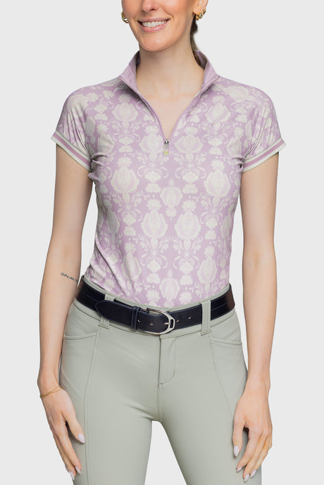 Cap Sleeve Wisteria Paris Hotel 1/4 Zip With Trim - [Kastel]