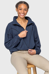 Navy W/Black Piping Anorak Jacket Kastel Denmark