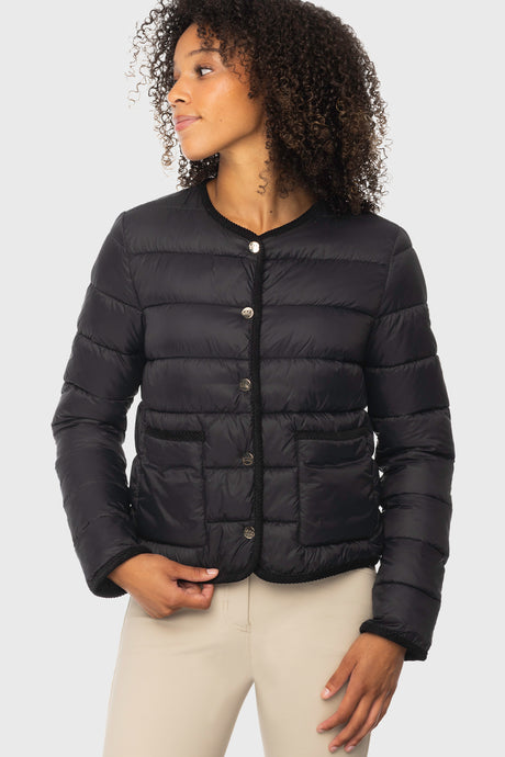Black Button-up Quilted Jacket Kastel Denmark US