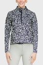Black & White Climbing Vine ½ Zip Scuba Pullover - [Kastel]