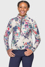 Amethyst Watercolor Floral Scuba 1/2 Zip Pullover Kastel Denmark