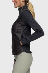 Quilted Front Black Full Zip Jacket