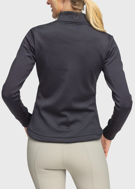 Black Quilted Front Full Zip Jacket - [Kastel]