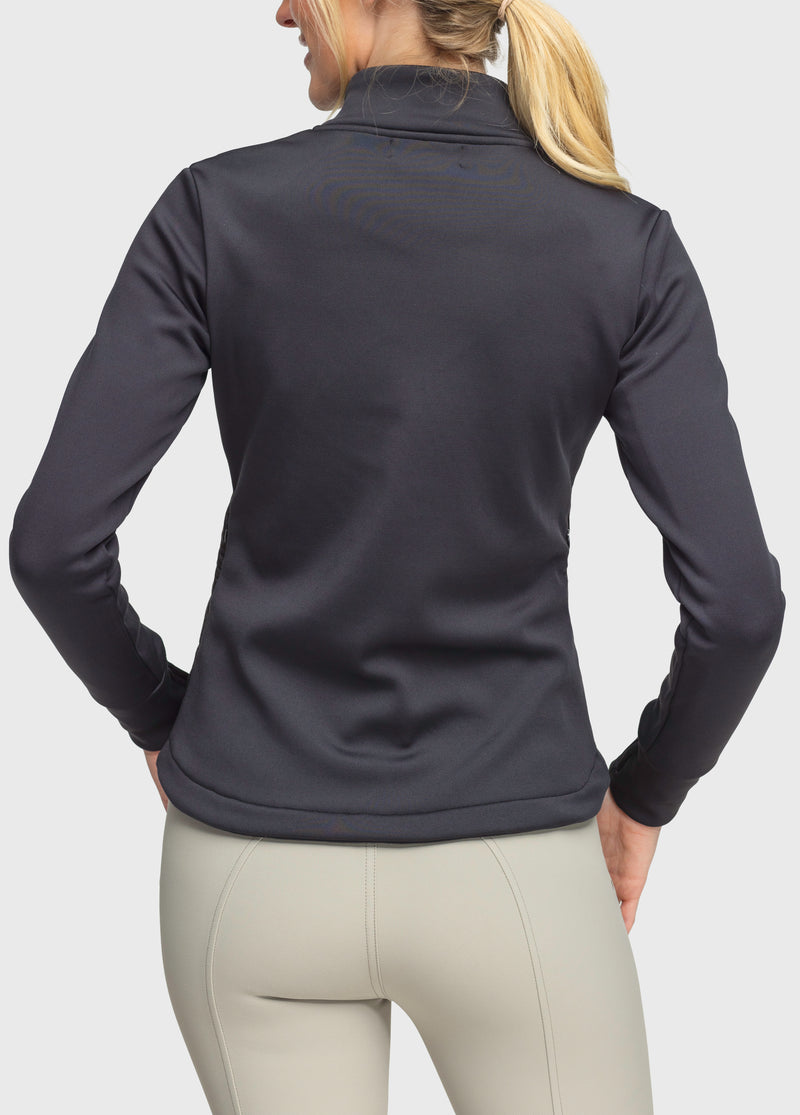 Black Quilted Front Full Zip Jacket - [Kastel]