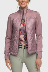 Dusty Mauve Quilted Front Full Zip Jacket - [Kastel]