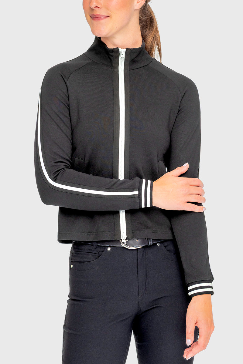 Long Sleeve Full Zip Black Track Jacket - [Kastel]