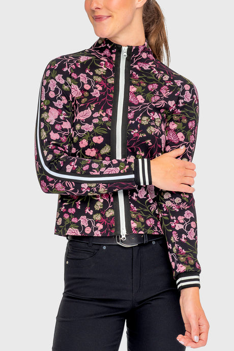 Black Modern Begonia Full Zip Track Jacket - [Kastel]