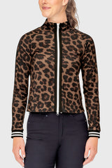 Espresso Leopard Full Zip Track Jacket