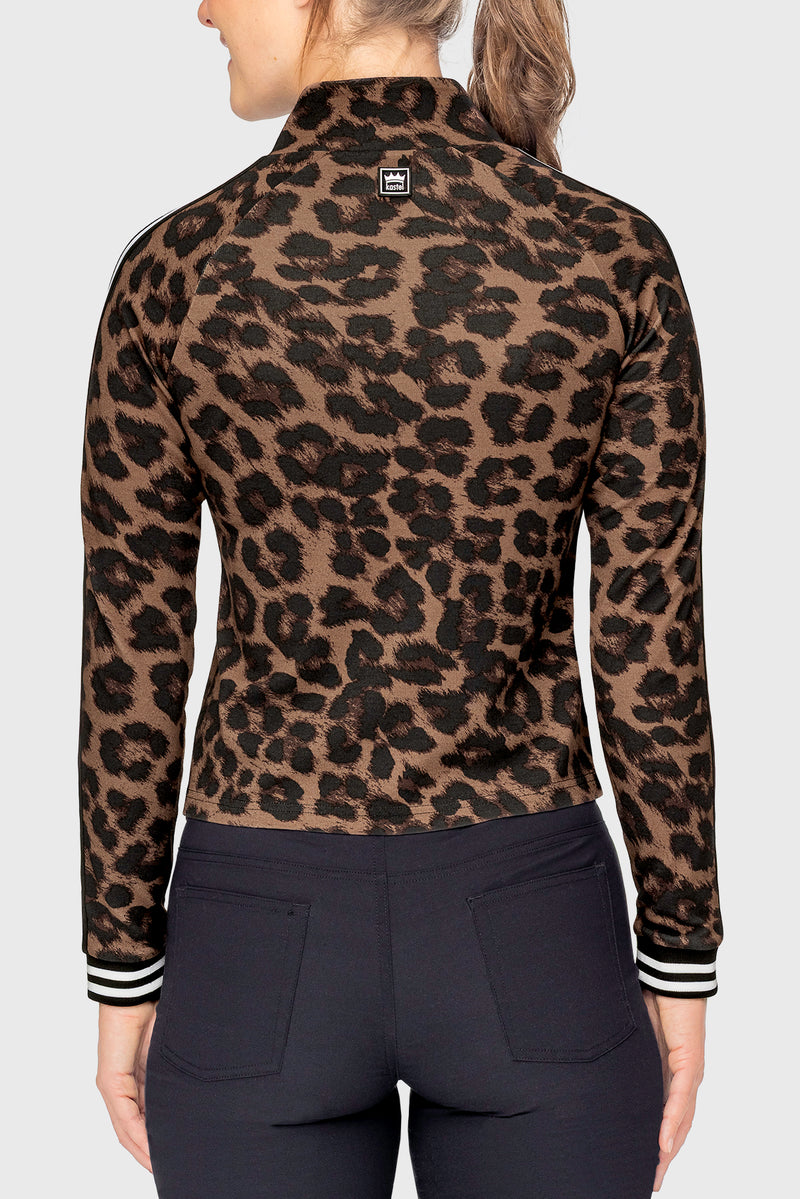 Espresso Leopard Full Zip Track Jacket