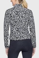 Black & White Climbing Vine Full Zip Track Jacket w/Striped Trim - [Kastel]