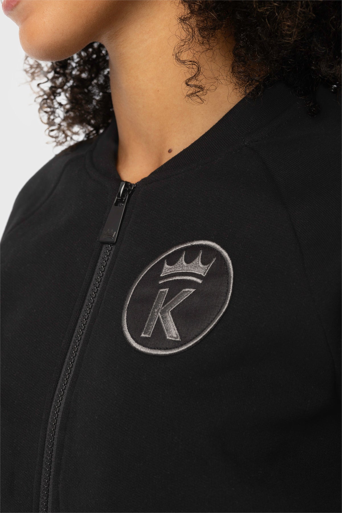 Black Zip-up Varsity Bomber Sweatshirt Kastel Denmark US