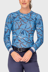 Tahoe Blue Belts Long Sleeve Crewneck Sun Shirt