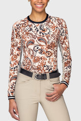 Sienna Ikat Long Sleeve Crewneck Sun Shirt w/Striped Cuffs Kastel Denmark