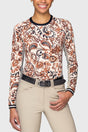 Sienna Ikat Long Sleeve Crewneck Sun Shirt w/Striped Cuffs Kastel Denmark