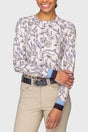 Periwinkle French Tulip w/ Striped Cuff Long Sleeve Crewneck Sun Shirt Kastel Denmark US