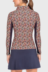Long Sleeve Navy Plumes 1/4 Zip Sun Shirt - [Kastel]