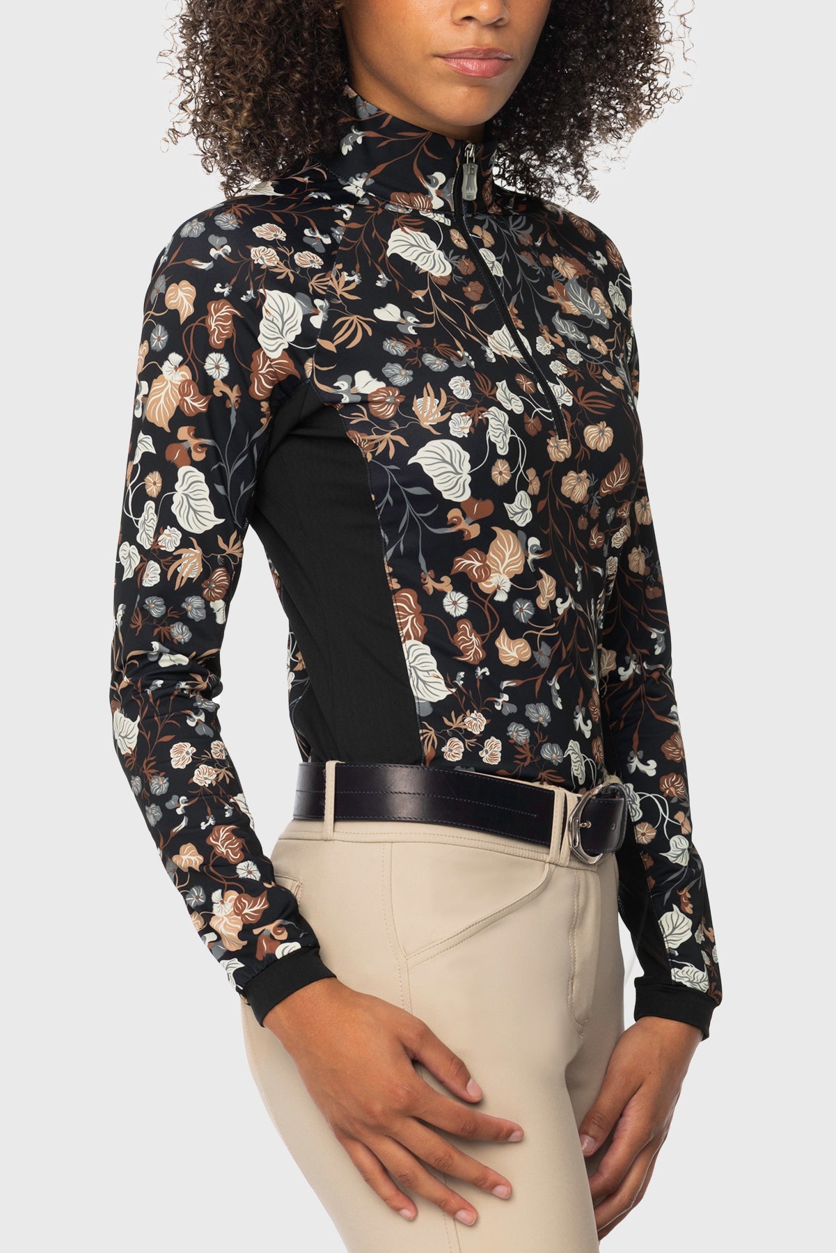 Neutral Modern Begonia 1/4 Zip Long Sleeve Sun Shirt w/Side Panels Kastel Denmark US