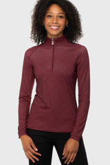 Oxblood Herringbone 1/4 Zip Long Sleeve Sun Shirt Kastel Denmark US