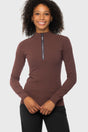 Deep Chocolate Brown Fully Fashioned Knit Sweater w/Crystal Zipper Kastel Denmark US