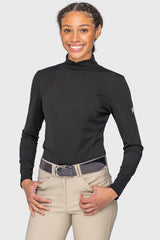 Black Perforated Long Sleeve Mock Neck Performance Shirt Kastel Denmark US