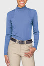 Pacific Blue Perforated Long Sleeve Mock Neck Performance Shirt Kastel Denmark US