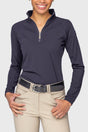 Navy Perforated Long Sleeve 1/4 Zip Performance Shirt Kastel Denmark US