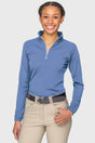 Pacific Blue Perforated Long Sleeve 1/4 Zip Performance Shirt Kastel Denmark US