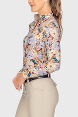 Champagne Blooming Peonies Long Sleeve 1/4 Zip Sun Shirt Kastel Denmark