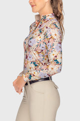 Champagne Blooming Peonies Long Sleeve 1/4 Zip Sun Shirt