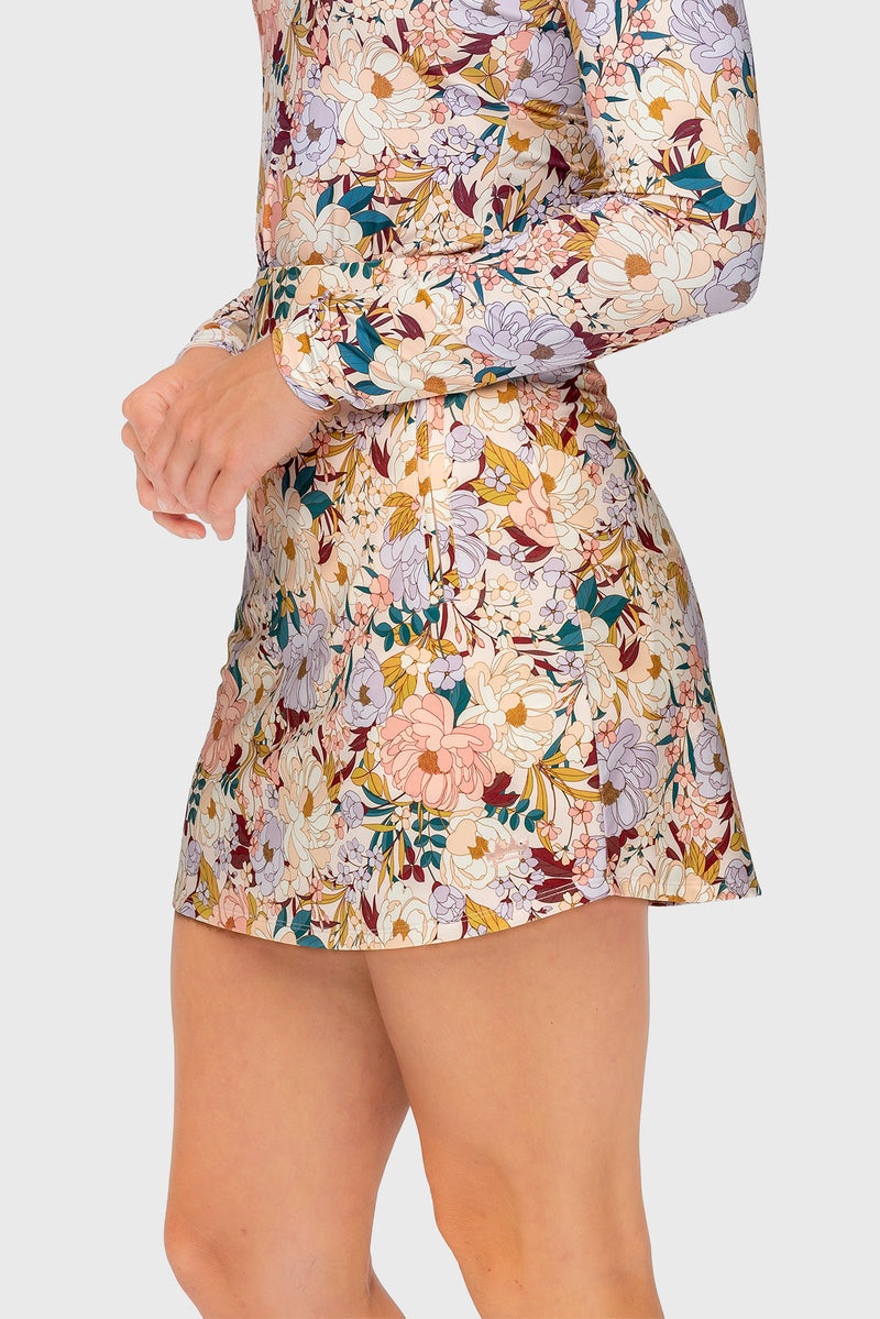 Champagne Blooming Peonies Athletic Skort