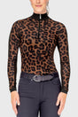 Espresso Leopard Long Sleeve 1/4 Zip Sun Shirt Kastel Denmark
