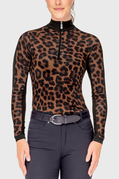 Espresso Leopard Long Sleeve 1/4 Zip Sun Shirt – Kastel Denmark US