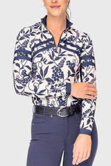 Gardenia Climbing Vine Long Sleeve Chevron 1/4 Zip Sun Shirt Kastel Denmark