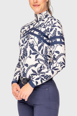 Gardenia Climbing Vine Long Sleeve Chevron 1/4 Zip Sun Shirt Kastel Denmark