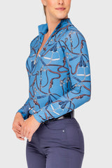 Tahoe Blue Belts Long Sleeve 1/4 Zip Sun Shirt