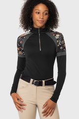 Neutral Modern Begonia 1/4 Zip Long Sleeve Paneled Sun Shirt w/Crystal Zip Kastel Denmark US