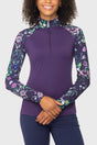 Violet Botanical Garden 1/4 Zip Long Sleeve Raglan Top Kastel Denmark US