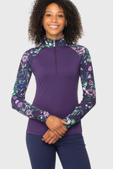 Violet Botanical Garden 1/4 Zip Long Sleeve Raglan Top Kastel Denmark US