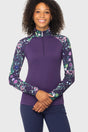 Violet Botanical Garden 1/4 Zip Long Sleeve Raglan Top Kastel Denmark US