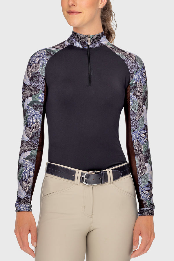 Sage Rainforest Long Sleeve Raglan 1/4 Zip Sun Shirt